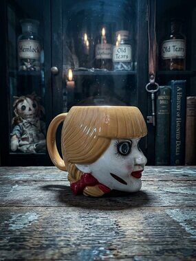 Annabelle Conjuring Universe Licensed Head Sculpted Ceramic Mug New 20oz